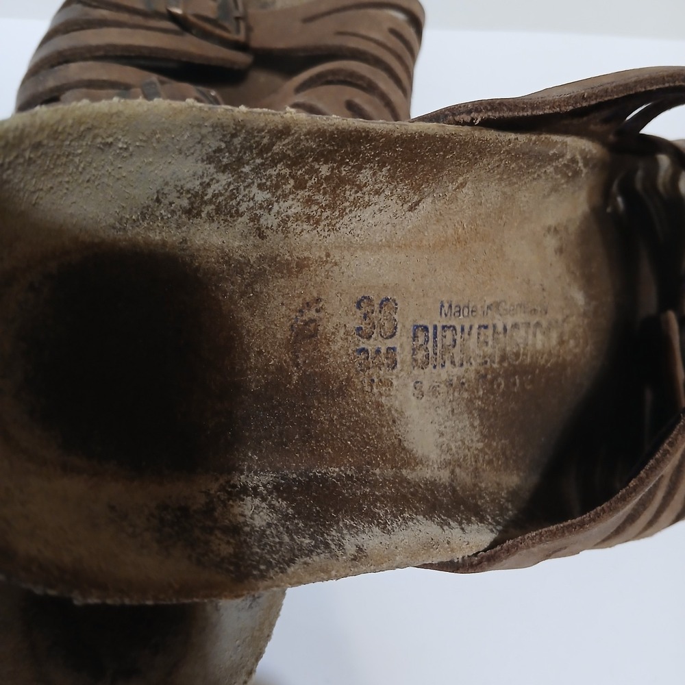 Birkenstock Womens 7.5 38 Granada Brown Sandals Slip On straps buckle - Picture 7 of 7